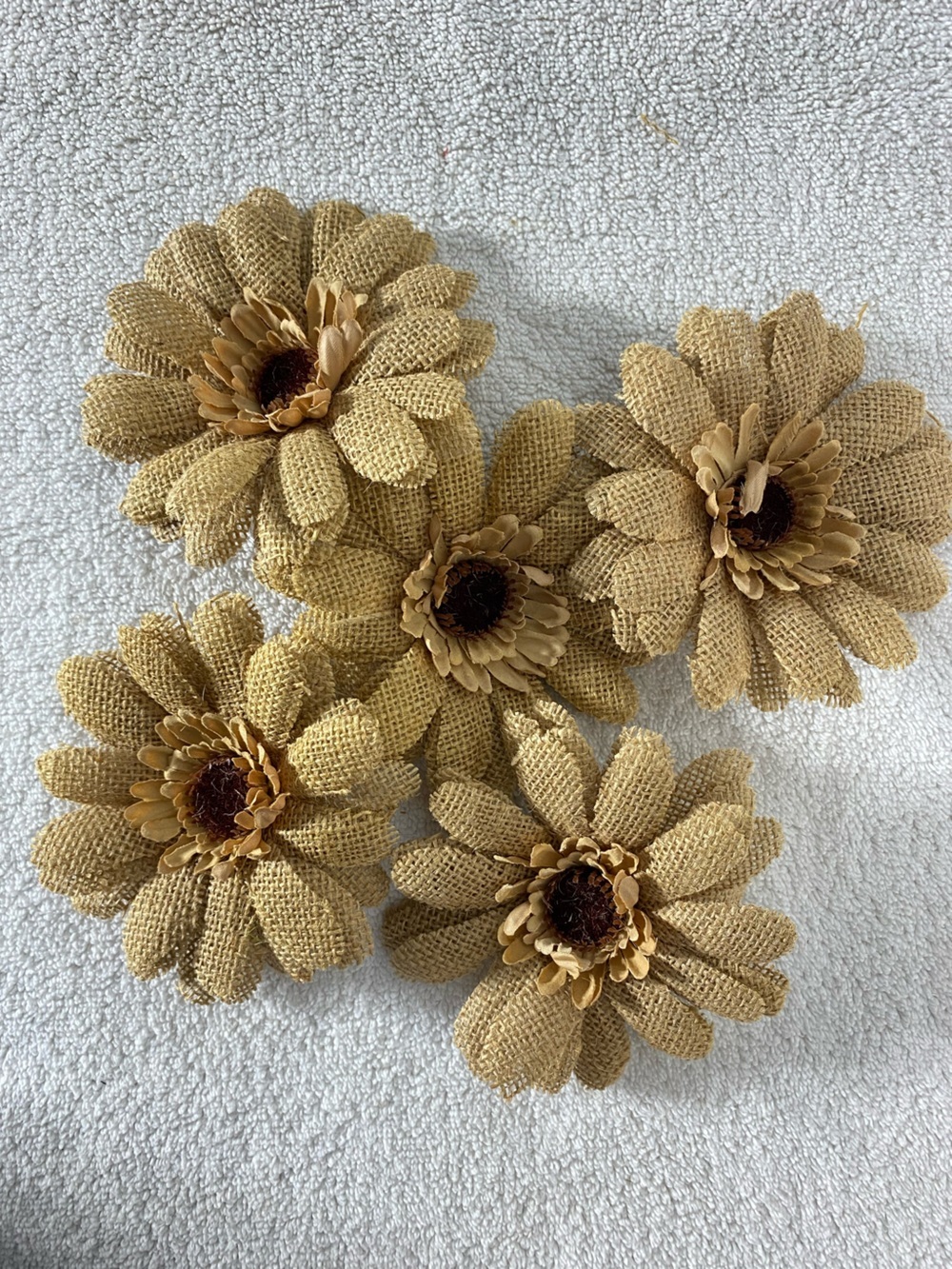 5/$35 Rustic Burlap Sunflower Craft Clips Multi-Use Alligator Clips 5Pcs